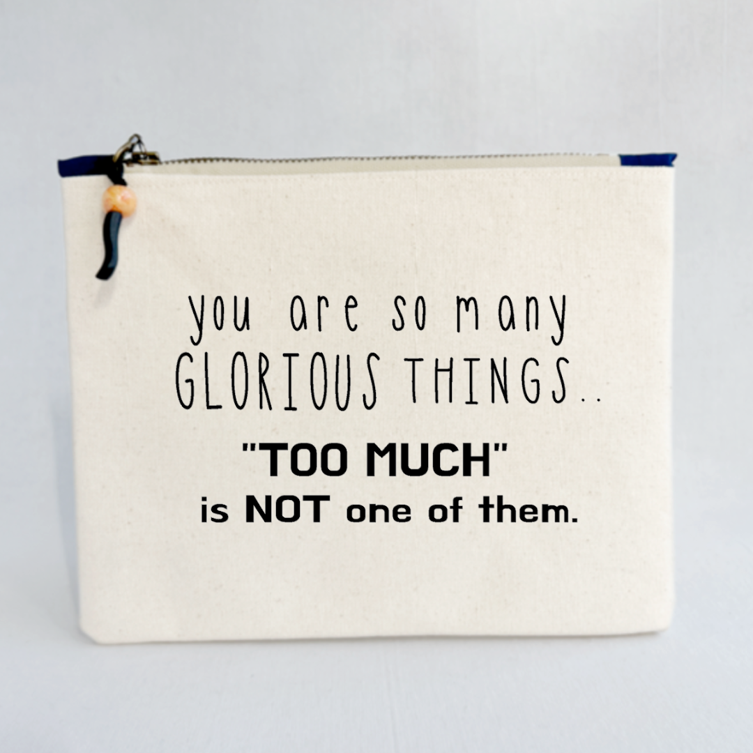Canvas zip bag painted small  - you are so many glorious things