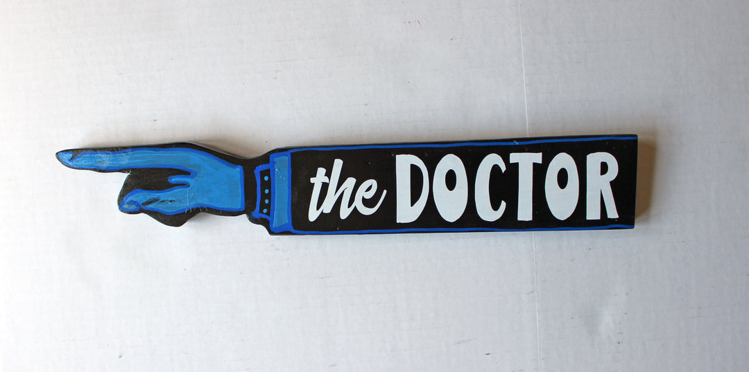 where's the doctor - wooden pointy finger signs - Pretty Clever Words