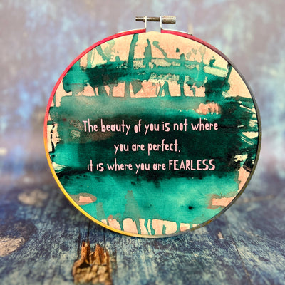 the beauty of you - painted mixed media hoop art