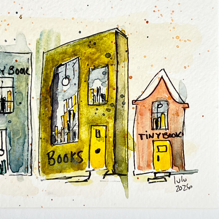 Mostly Books Village - a Good Places Bookstore Village Watercolor