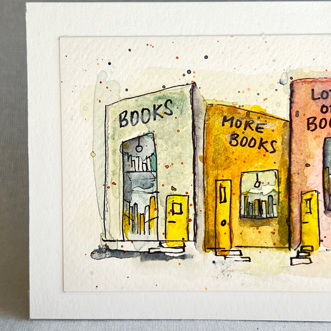 Mostly Books Village - a Good Places Bookstore Village Watercolor