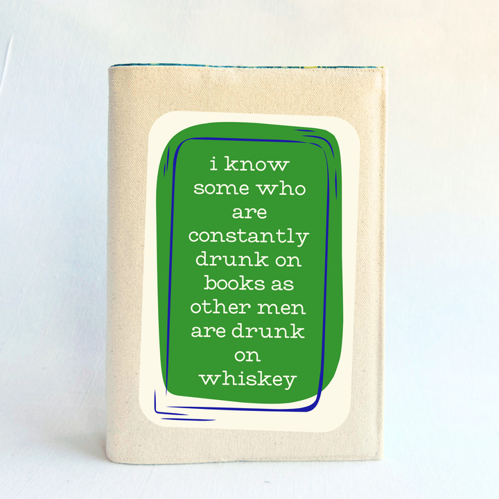 Reusable Adjustable Fabric Book Cover - Constantly drinking books