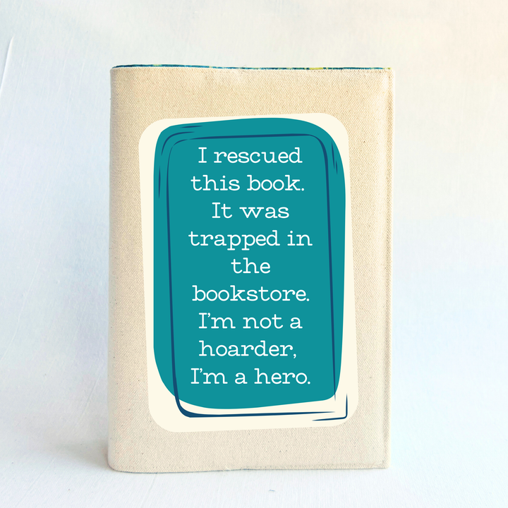 Reusable Adjustable Fabric Book Cover -Rescuing books trapped in the bookstore