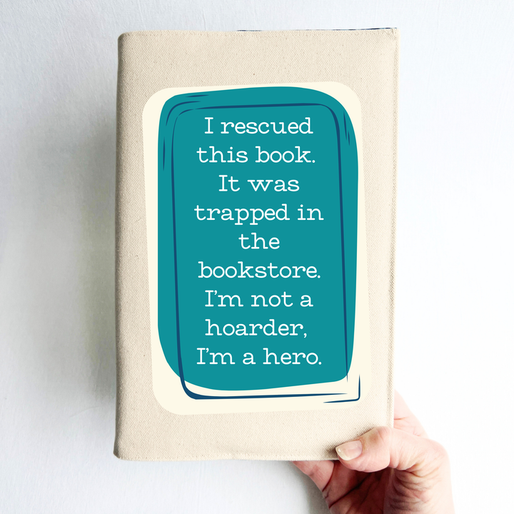 Reusable Adjustable Fabric Book Cover -Rescuing books trapped in the bookstore