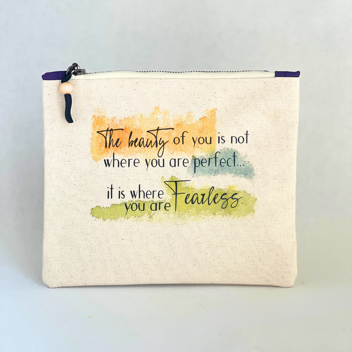 Canvas zip bag painted small - the beauty of you