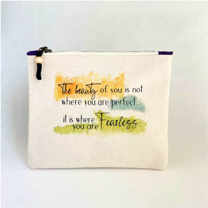 Canvas zip bag painted small - the beauty of you
