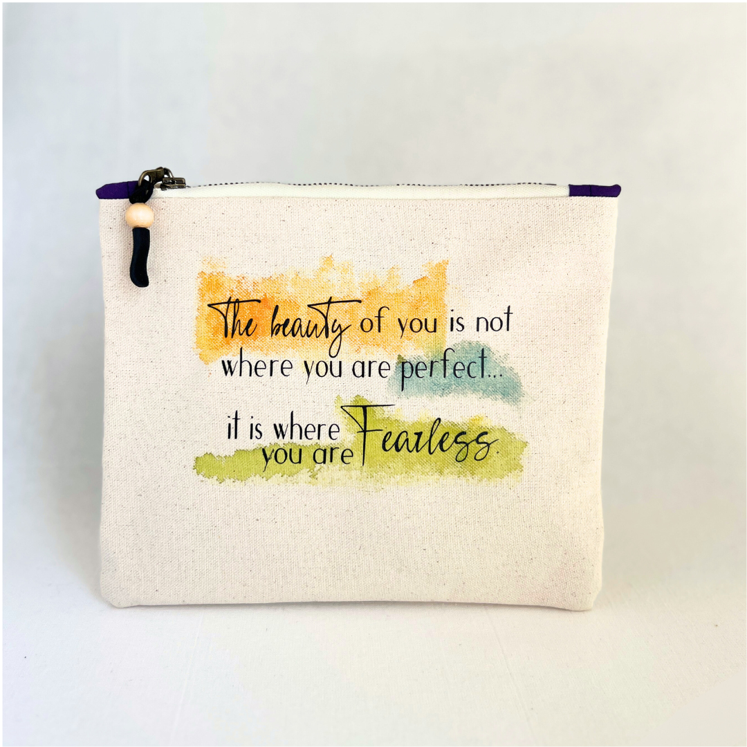 Canvas zip bag painted small - the beauty of you