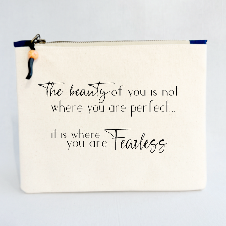 Canvas zip bag painted small - the beauty of you