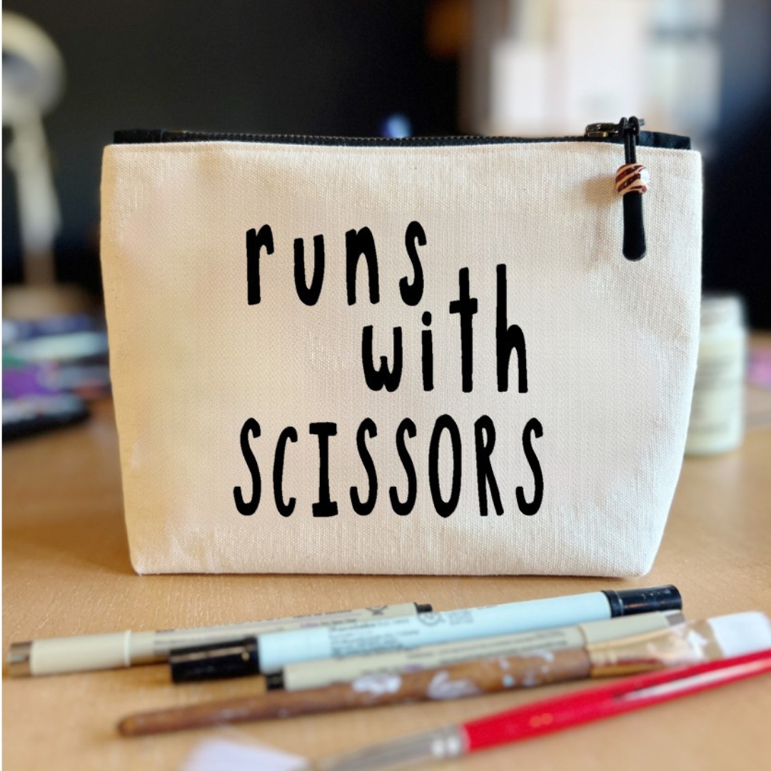 Canvas Zip Bag Lined - Runs with Scissors