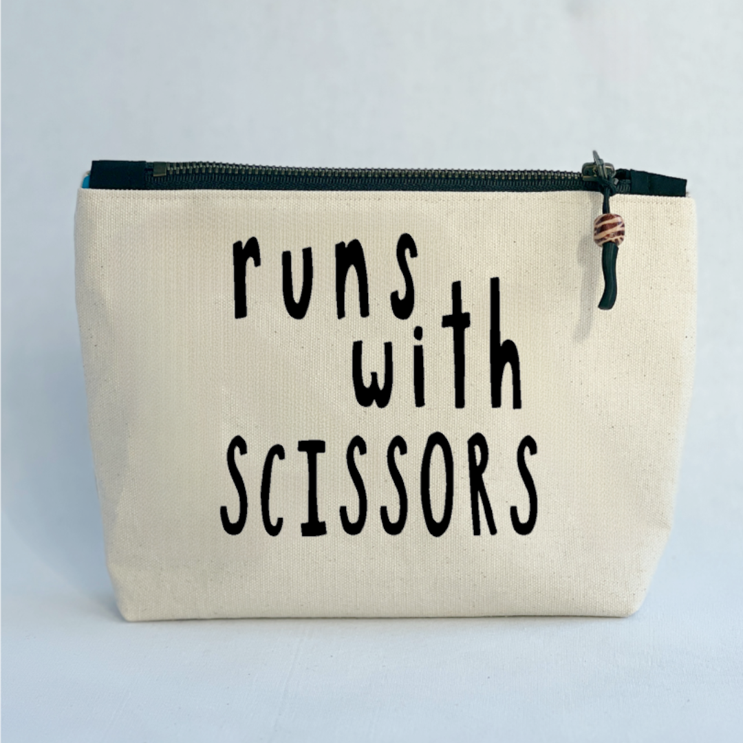 Canvas Zip Bag Lined - Runs with Scissors