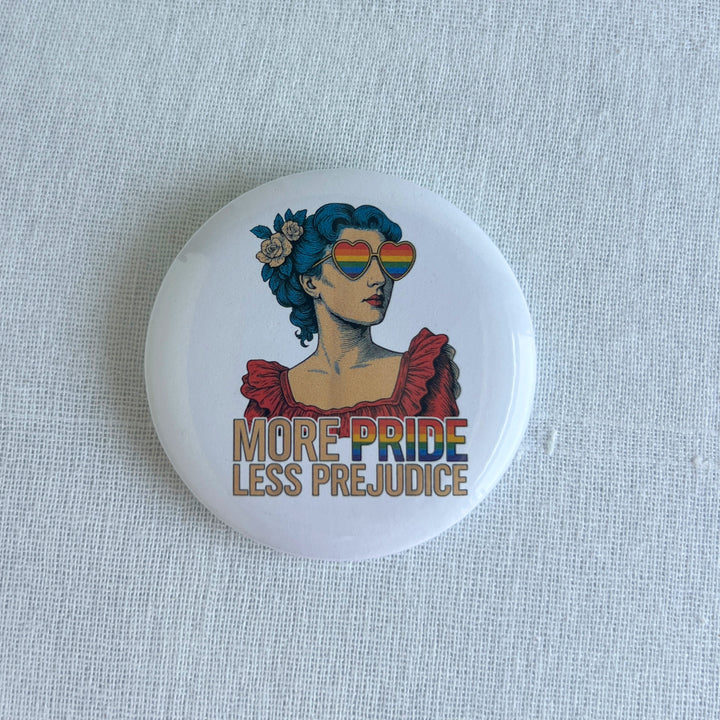 Pro-Democracy Pinback Buttons - More Pride, Less Prejudice