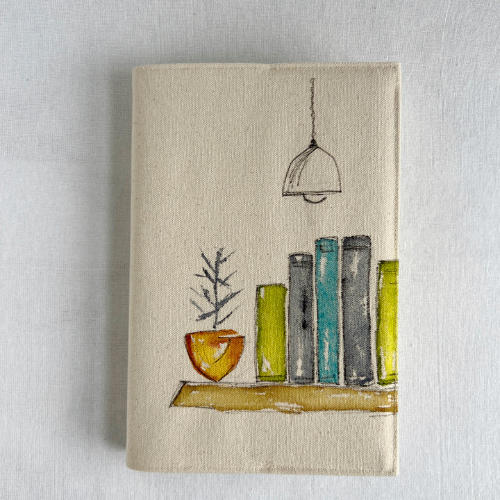 Bookshelf No. 12 - Handpainted Canvas Book Cover