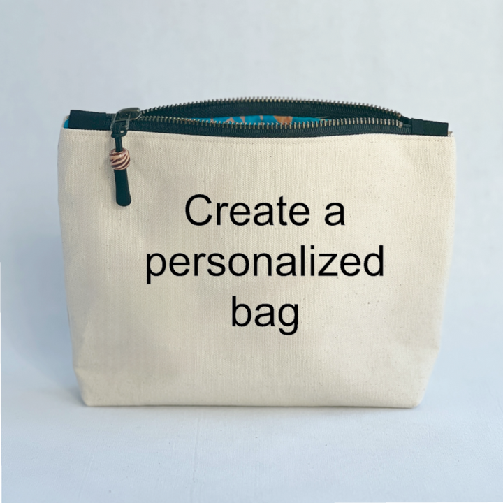 Personalized canvas zip bags - create your own zipper pouch