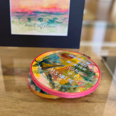 equal rights are not pie - painted mixed media hoop art