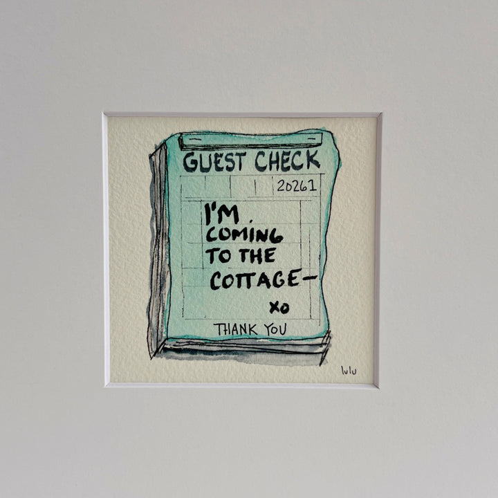 Guest Check Watercolor Original Art - The Cottage Collection