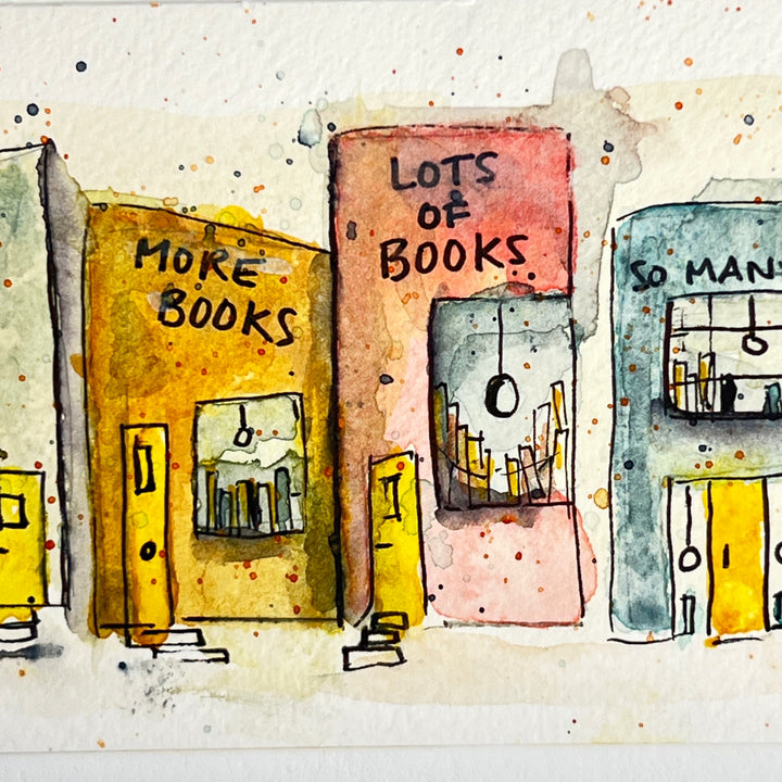 Mostly Books Village - a Good Places Bookstore Village Watercolor