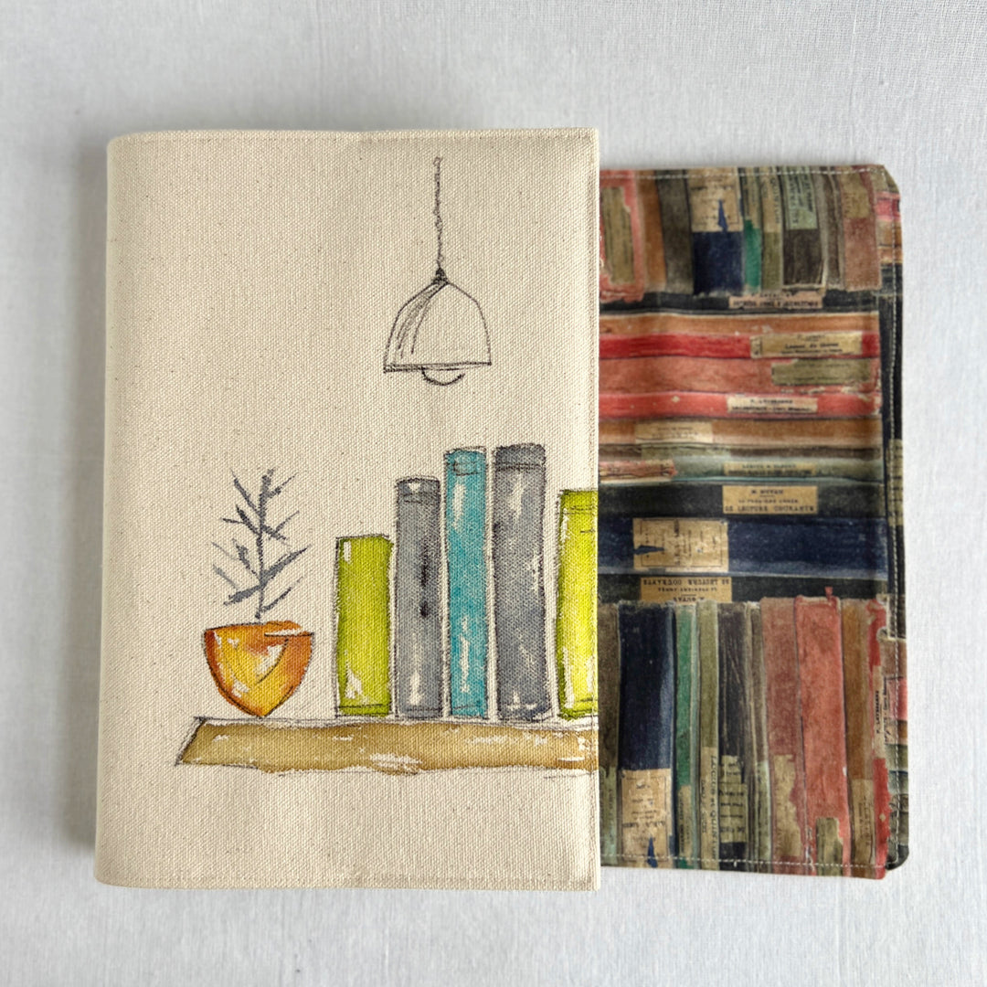 Bookshelf No. 12 - Handpainted Canvas Book Cover