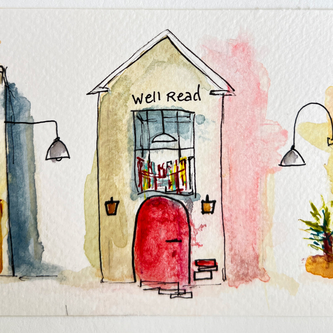Well-Read Village - a Good Places Bookstore Village Watercolor
