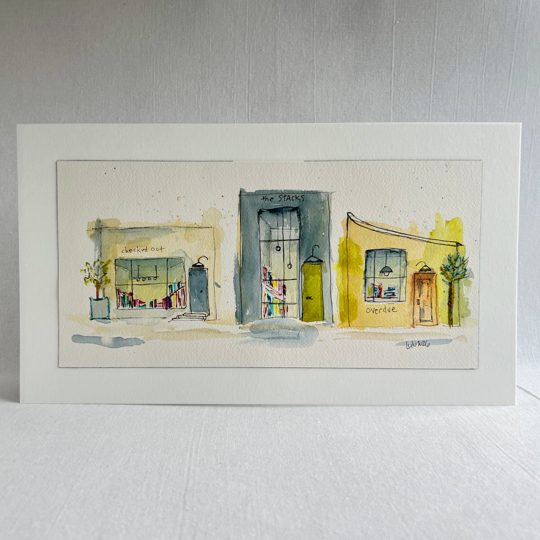 Library Village - a Good Places Library Watercolor space
