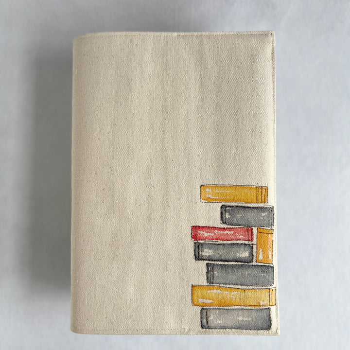 Tiny Stack No. 4 - Handpainted Canvas Book Cover