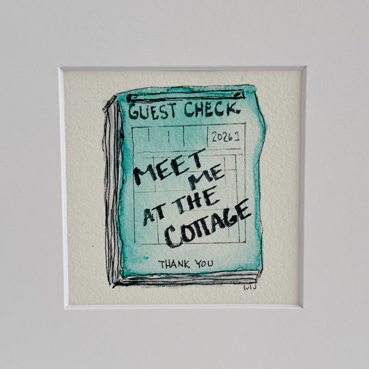 Guest Check Watercolor Original Art - The Cottage Collection