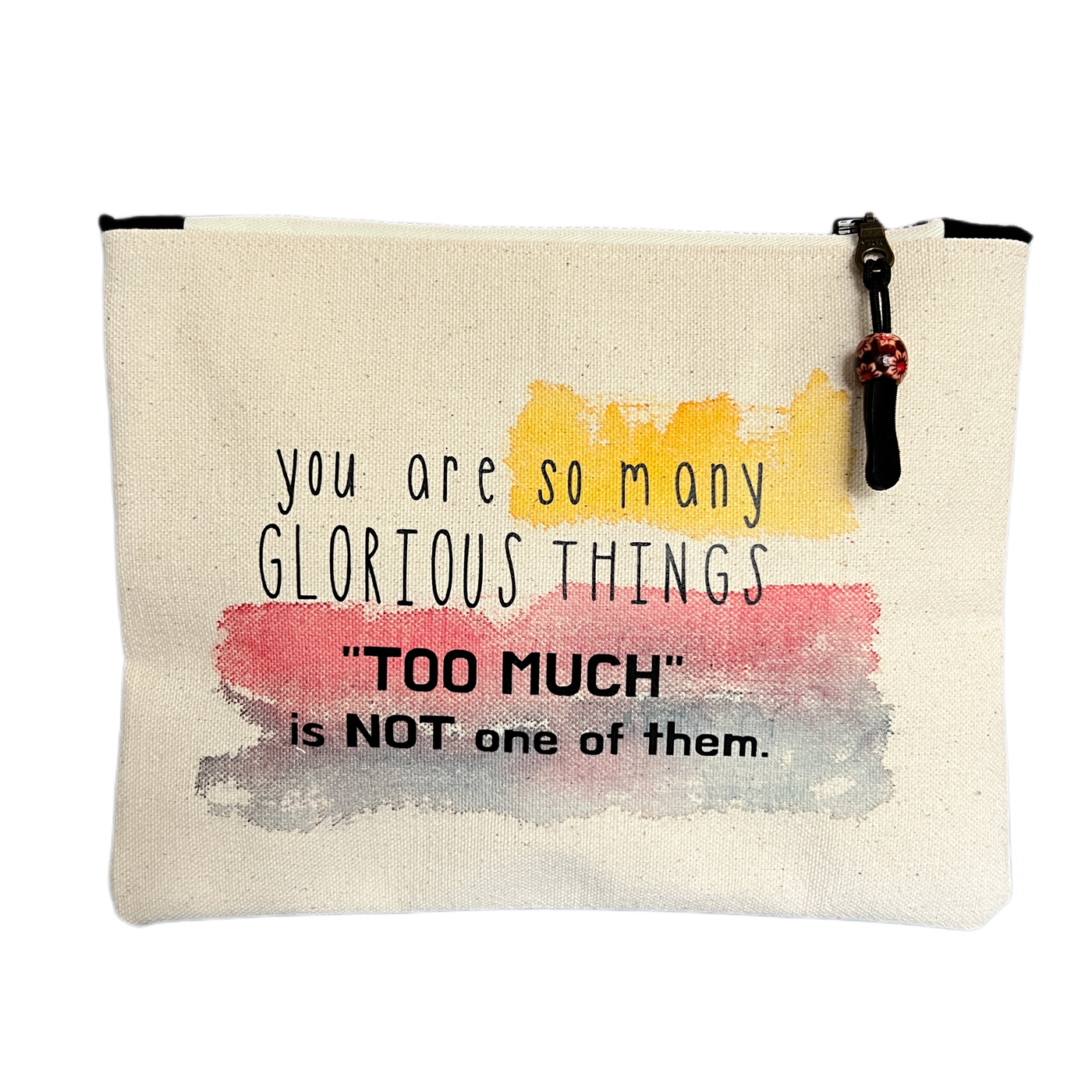 mini canvas zip bag - you are so many glorious things