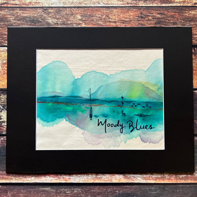 moody blues - painted mixed media art print