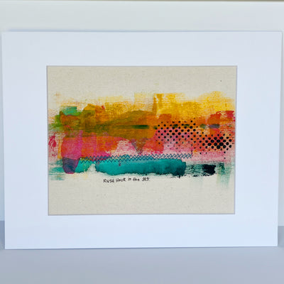 rush hour in the 919 - painted mixed media art print