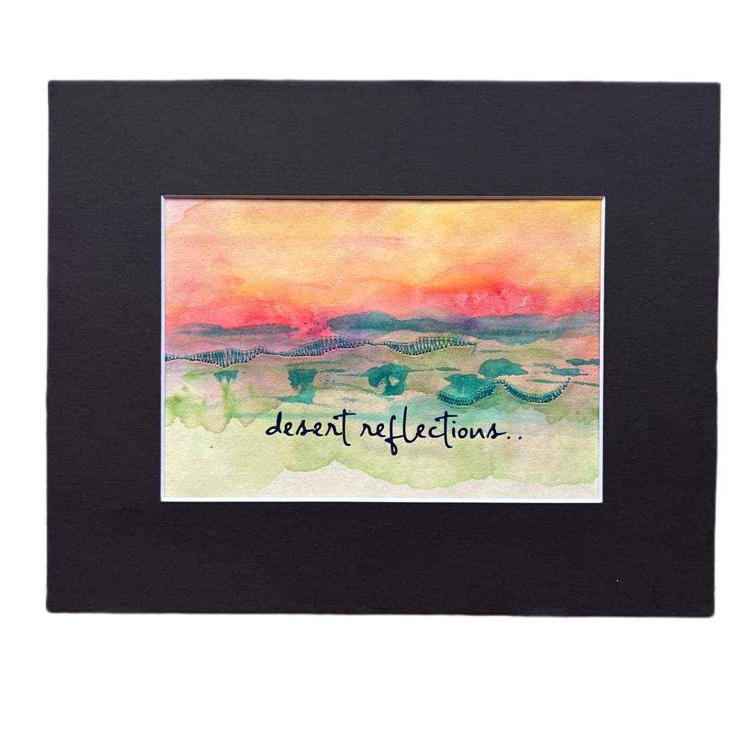 Desert reflections - painted mixed media art print
