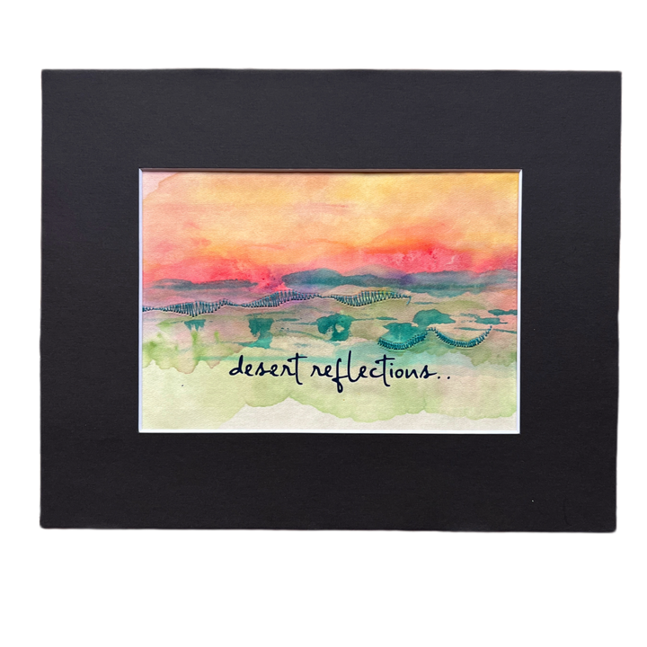 Desert reflections - painted mixed media art print
