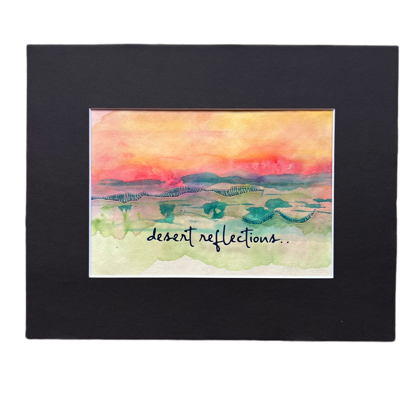 desert reflections - painted mixed media art print