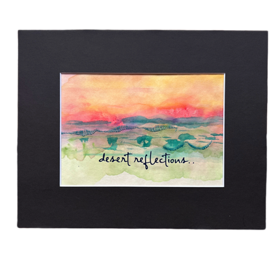 desert reflections - painted mixed media art print