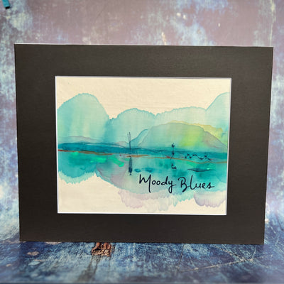moody blues - painted mixed media art print
