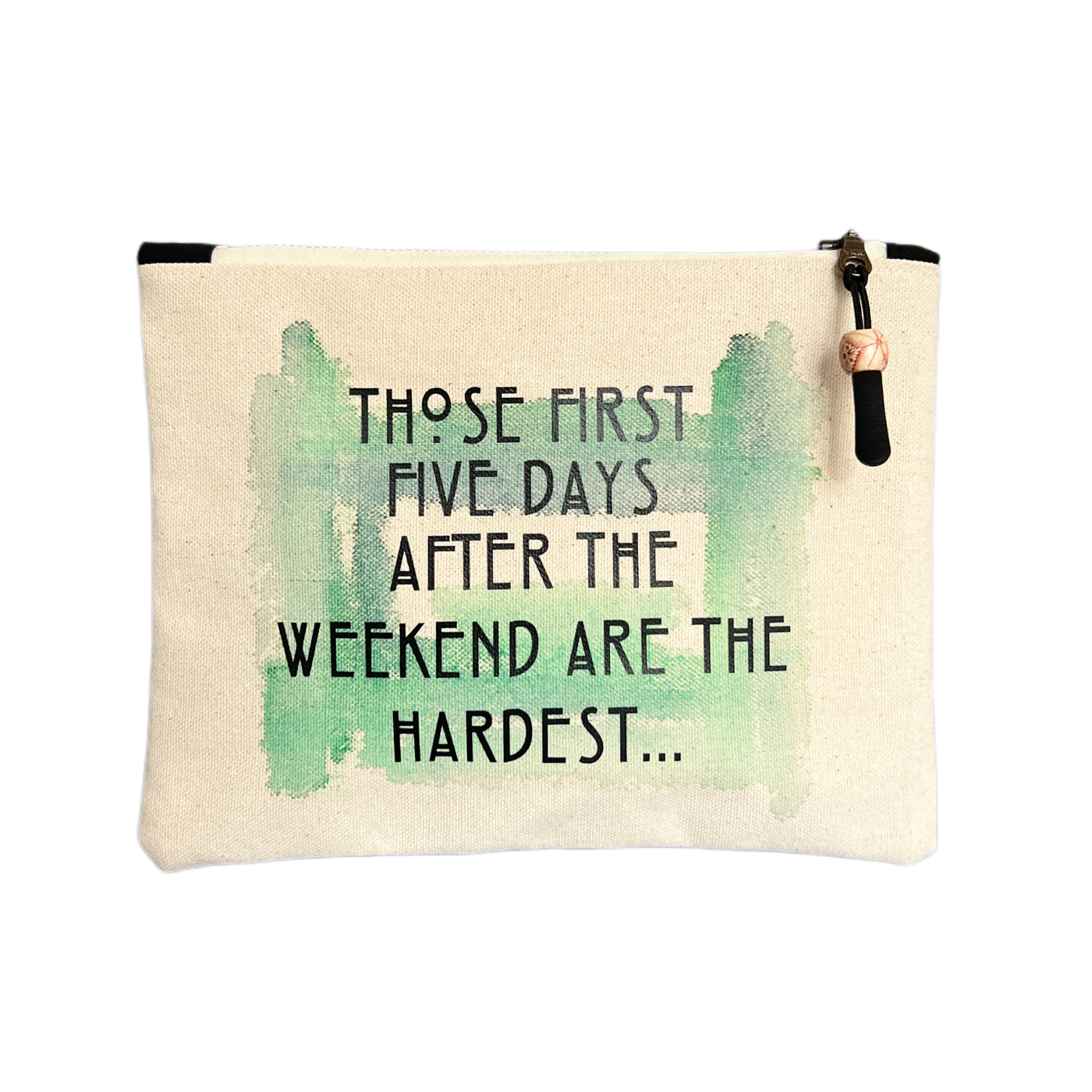 mini canvas zip bag -those first five days