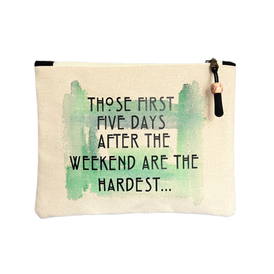 mini canvas zip bag -those first five days