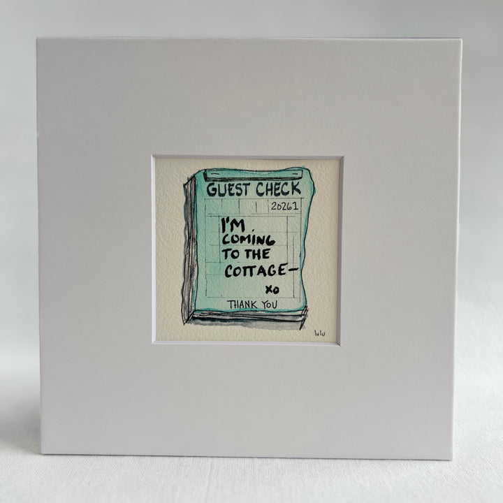 Guest Check Watercolor Original Art - The Cottage Collection