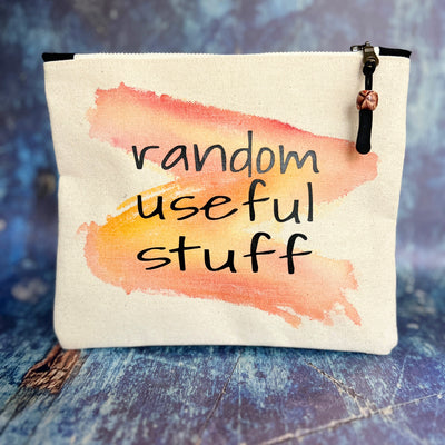 mini canvas zip bag  - random useful stuff in here