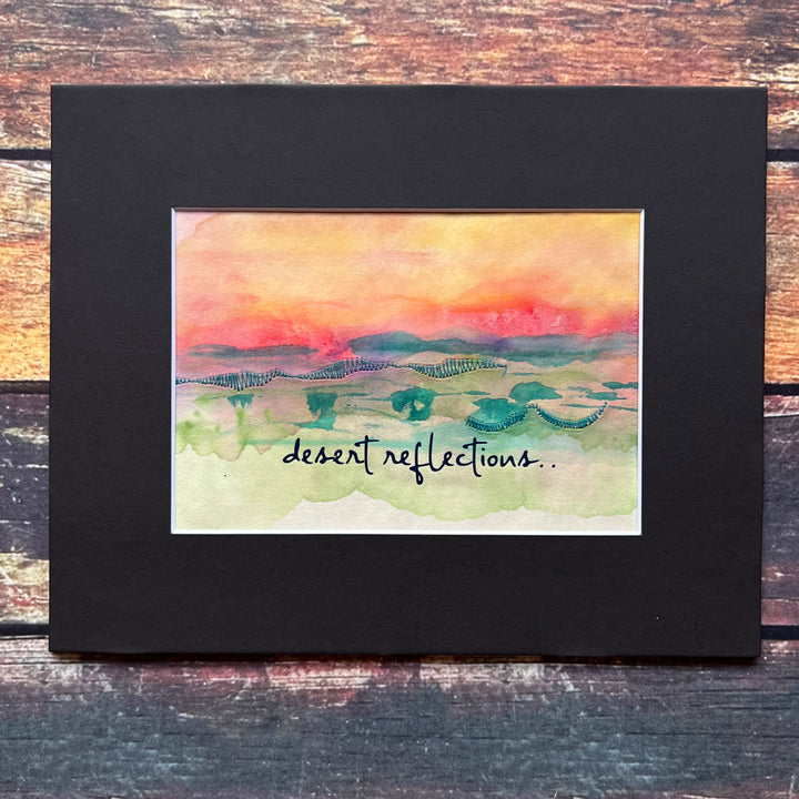 desert reflections - painted mixed media art print