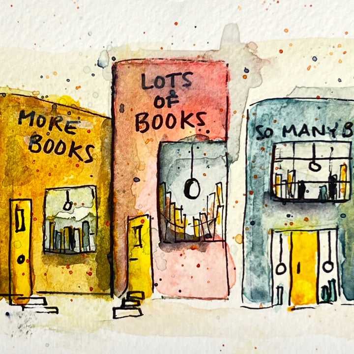 Mostly Books Village - a Good Places Bookstore Village Watercolor