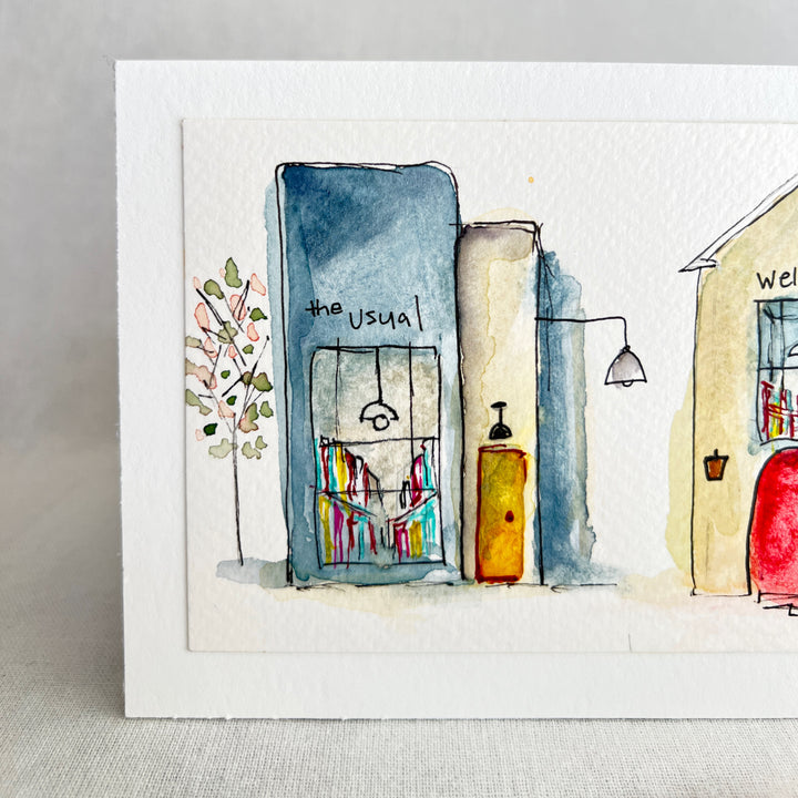 Well-Read Village - a Good Places Bookstore Village Watercolor