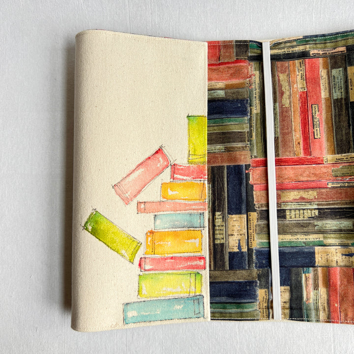 Little Stack Number 6 - Handpainted Canvas Book Cover