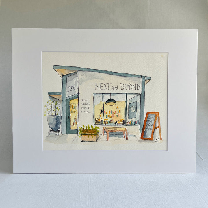 Next and Beyond - a Good Places Sci-Fi Bookstore  Watercolor
