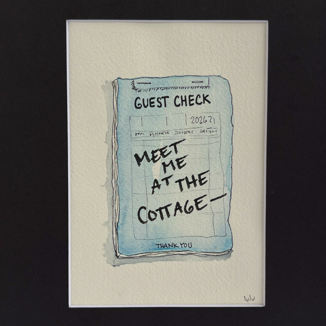 Guest Check Watercolor Original Art - The Cottage Collection
