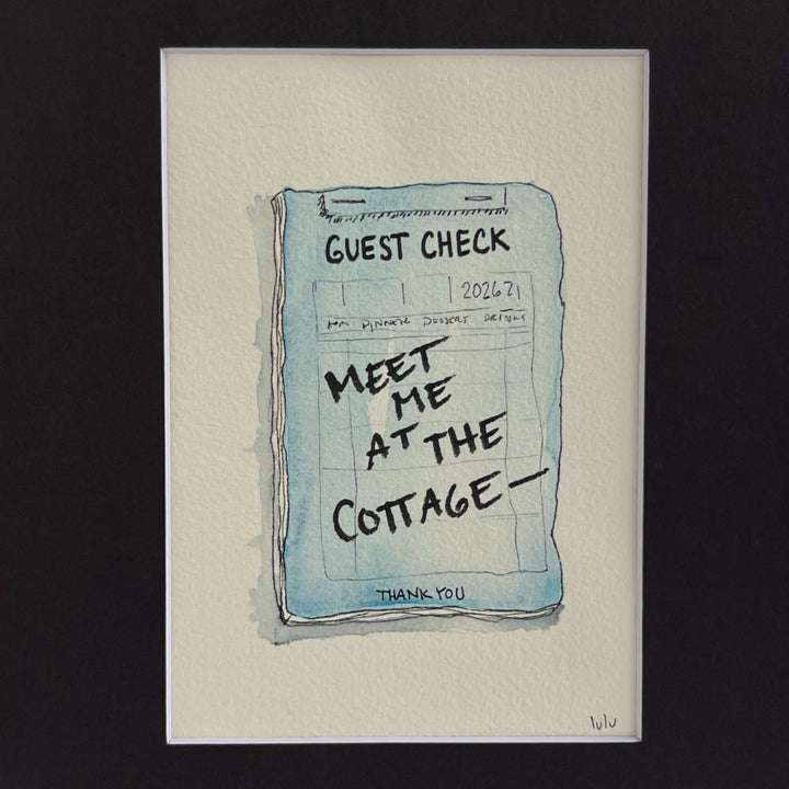 Guest Check Watercolor Original Art - The Cottage Collection
