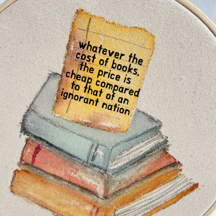 books are necessary - original library hoop art