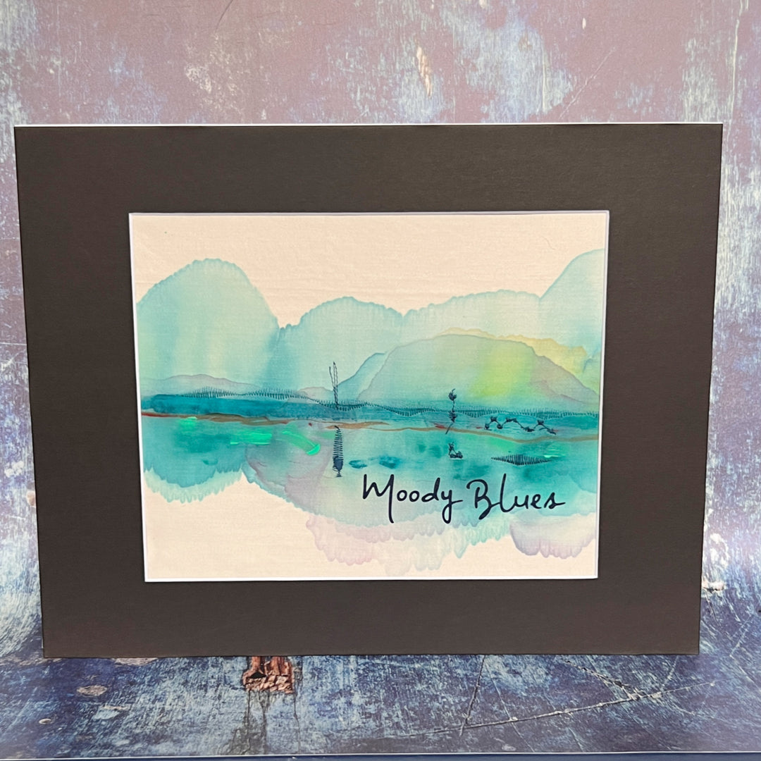 moody blues - painted mixed media art print