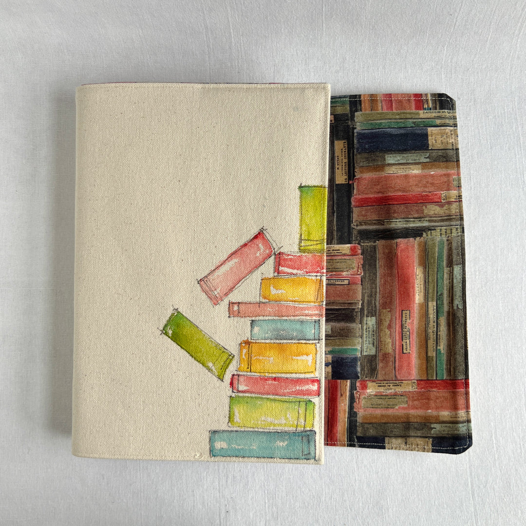 Little Stack Number 6 - Handpainted Canvas Book Cover