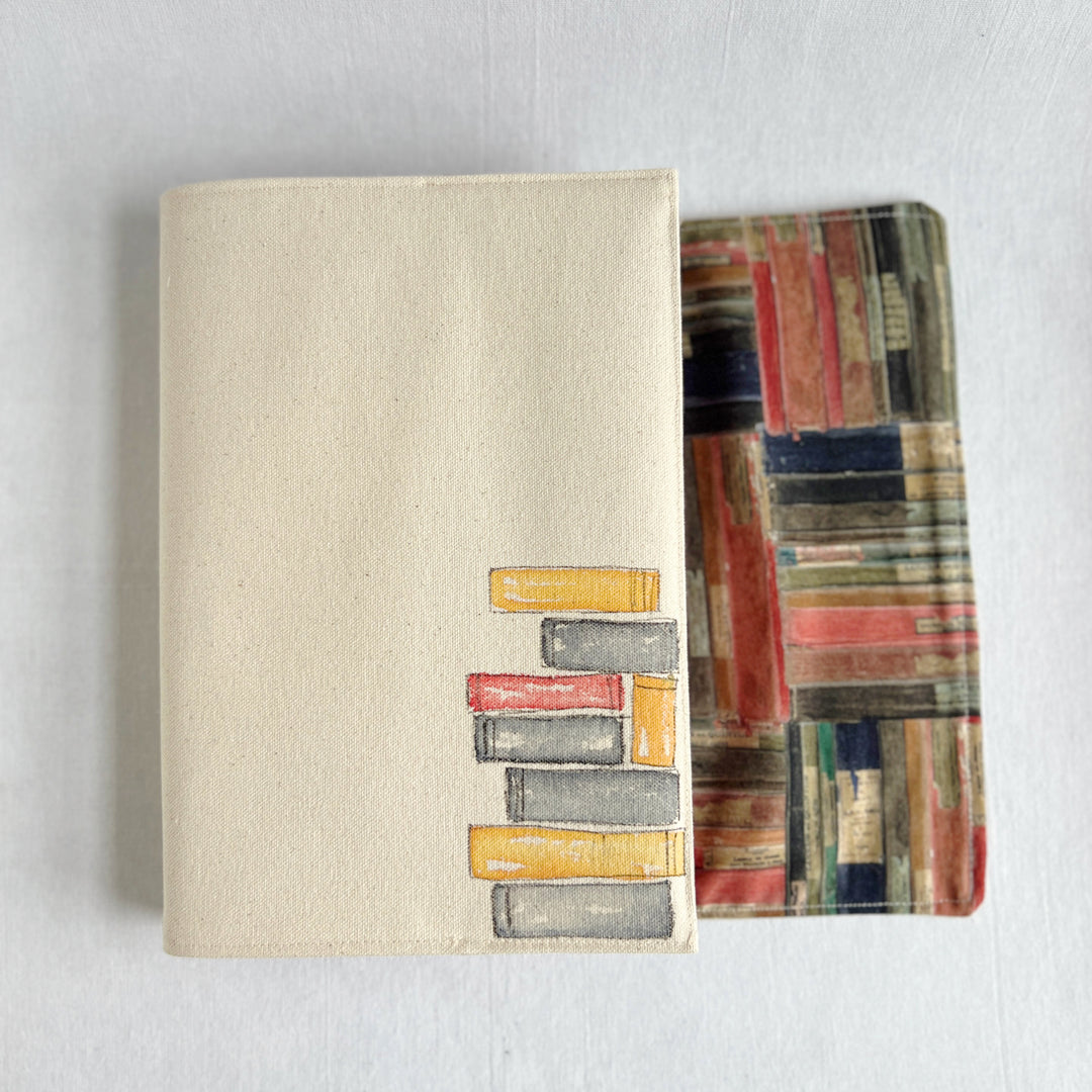 Tiny Stack No. 4 - Handpainted Canvas Book Cover