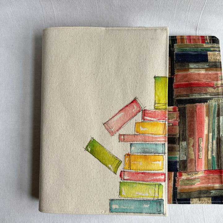 Little Stack Number 6 - Handpainted Canvas Book Cover