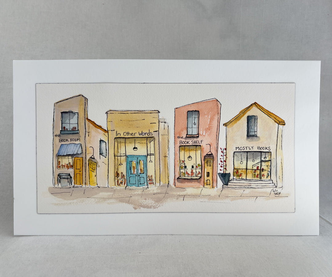 Chapter Two Village - a Good Places Bookstore Village Watercolor
